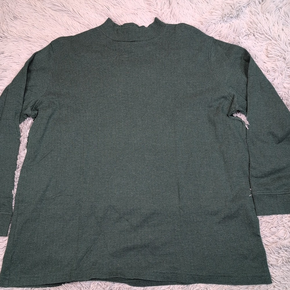 Lands' End Sweatshirt Mens XXL Green Lightweight Outdoors Comfort Active